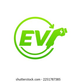 EV charging icon symbol, Electric vehicle charging, Charging point logo, Vector illustration. svg