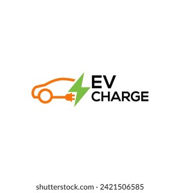 EV Charging Icon symbol, Electric Vehicle charging, Charging Point Logo, Vector Illustration.