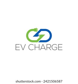 EV Charging Icon symbol, Electric Vehicle charging, Charging Point Logo, Vector Illustration.