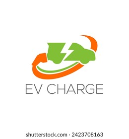 EV Charging Icon symbol, Electric Vehicle charging, Charging Point Logo, Vector Illustration.