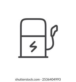 Ev charging icon Thin outline art symbol
