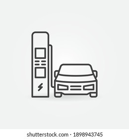 EV Charging linear vector concept icon or logo element