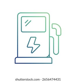 EV charging network icon with white background vector stock illustration