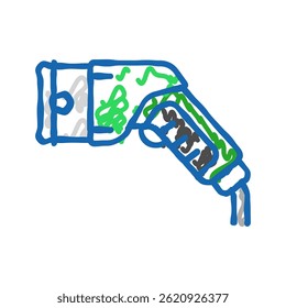 ev charging plug electric doodle icon sketch vector. ev charging plug electric sign. isolated symbol illustration