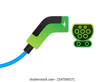 EV charging station banner. Vector stock illustration.