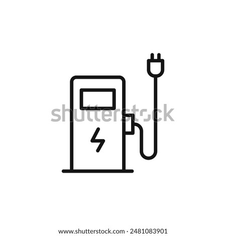EV Charging Station Icon for Green Energy and Electric Vehicle Networks