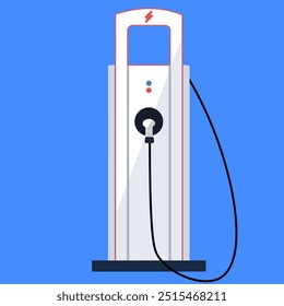 Ícone da estação de carregamento de veículos elétricos, ideal para representar transporte sustentável, energia limpa, energia verde e o futuro da mobilidade