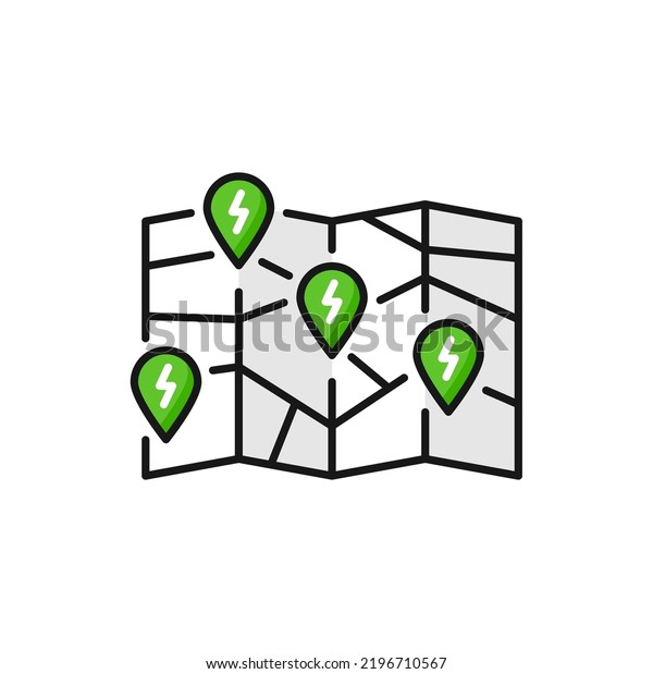 Ev Charging Stations Map Network Isolated: เวกเตอร์สต็อก (ปลอดค่า ...