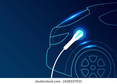 EV electric car charging station vector concept. Vector illustration.