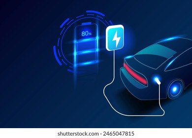 EV electric car charging station vector concept. Vector illustration.