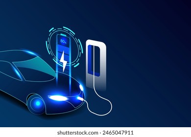 EV electric car charging station vector concept. Vector illustration.