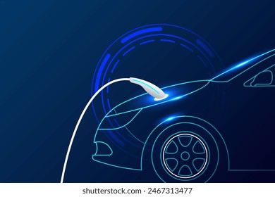 EV electric car charging station vector concept. Vector illustration.