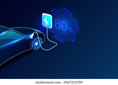 EV electric car charging station vector concept. Vector illustration.