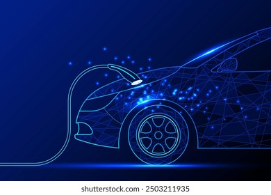 EV electric car charging station vector concept. Vector illustration..