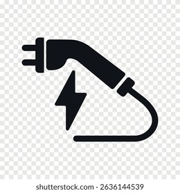 EV electric car charging station flat vector icon
