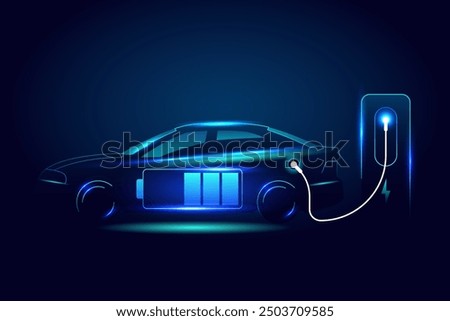 EV electric car charging station vector concept. Vector illustration..