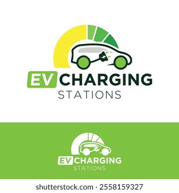 EV Electric Charging Logo Design Template.