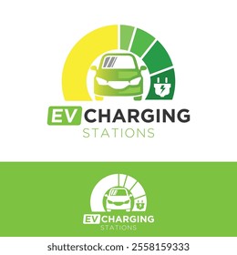 EV Electric Charging Logo Design Template.