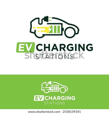 EV Electric Charging Logo Design Template.