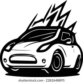 EV Electric Vehicle Logo Monochrome Design Style