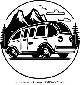 EV Electric Vehicle Logo Monochrome Design Style