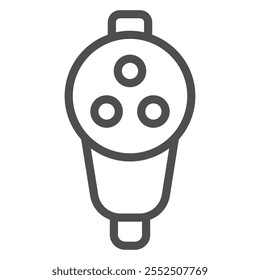 EV electrical socket line icon, Power plug concept. Vector graphics. Connector sign on white background, outline style icon for mobile or web design