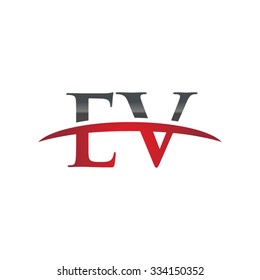 EV initial company red swoosh logo