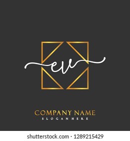 EV Initial Handwriting logo template vector