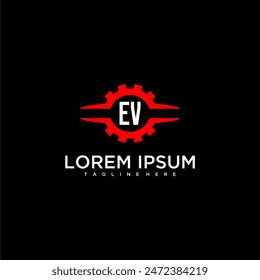 EV initial monogram for automotive logo design vector
