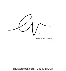 Ev Initial signature logo vector design