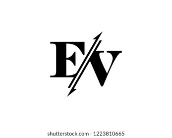 EV initials logo sliced