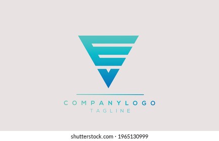 EV initials monogram letter text alphabet logo design	