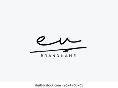 EV carta elegante cursiva beleza caligrafia logotipo.