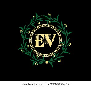 EV letter logo design with a circle shape. EV circle and cube shape logo design. EV monogram, business, real estate logo. EV Logo design with unique and simple design.