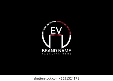 EV letter logo design. Initial letter EV linked circle uppercase monogram logo. EV logo, E V design. ev, e v
