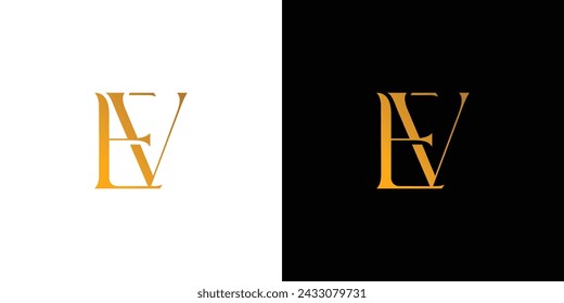 The EV logo design is luxurious and modern