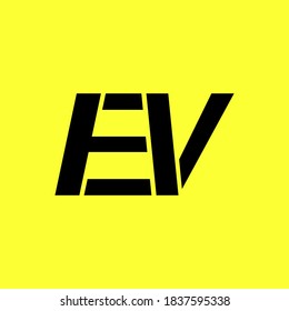 EV logo design. EV power letter Logo Design.