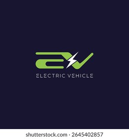  Logotipo EV. Veículos elétricos, carros, bicicletas Logo vetor