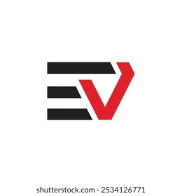 Modelo de vetor de logotipo EV, LOGOTIPO VE, modelo inicial de vetor de design de logotipo de letra ev