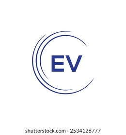 Modelo de vetor de logotipo EV, LOGOTIPO VE, modelo inicial de vetor de design de logotipo de letra ev