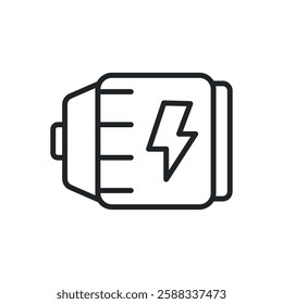 EV Machine thin line icons. Perfect pixel on transparent background