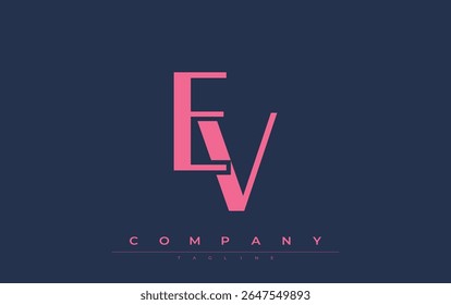 EV Modern Initials Logo Design. Branding logo with stylized initials showcasing bold design and modern aesthetic. Ideal for professional business branding or creative projects focusing on minimalistic