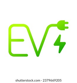 EV with plug icon symbol, Electric vehicle, Charging point logotype, Eco friendly vehicle concept, Vector illustration