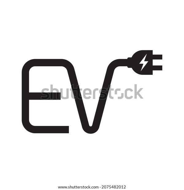 EV with\
plug icon symbol, Electric vehicle, Charging point logotype, Eco\
friendly vehicle concept, Vector\
illustration