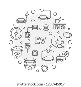 EV round vector minimal illustration in outline style