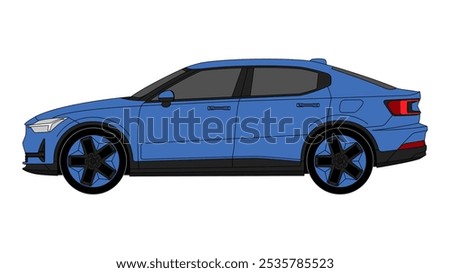 EV Sedan Swedish Car Vector Electric Vehicle Auto Speed