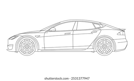 EV Sedan Vector Electric Vehicle Auto Speed Autopilot USA