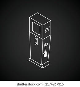 ev station charger icon in isometric graphic