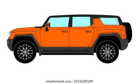 EV SUV USA vector electric vehicle sport utility speed brutal boxy car