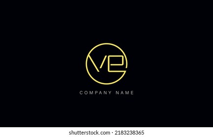 EV, VE Alphabet Letters Logo Monogram